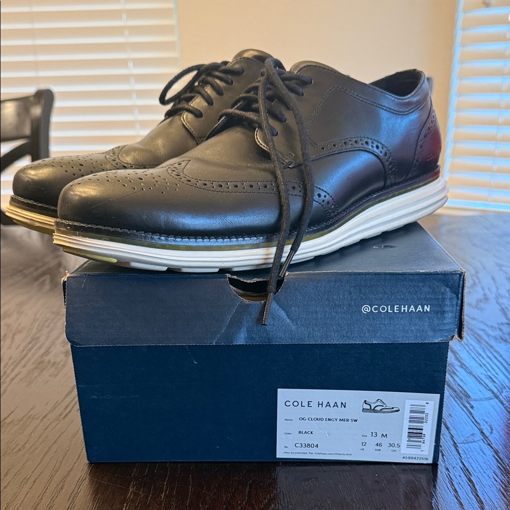 Cole Haan Men's Black Leather Oxfords